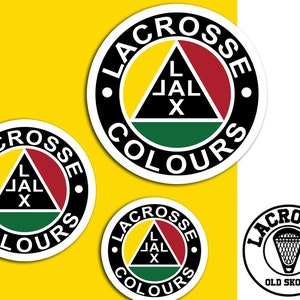 LACROSSE VINTAGE KLEUREN Sticker - Lax Old School Sport Logo 90's Retro jaren 90 Stijl