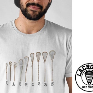 LACROSSE STICK EVOLUTION - Unisex T-Shirt - Lax Native Equipment Man Woman Tee Lacrosse