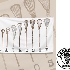 LACROSSE STICK EVOLUTION Flag - Lax Native Equipment Vintage Retro Sticks Native Iroquois Rare Poster Home Decor Decoration