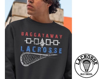 BAGGATAWAY TRADITIONAL LACROSSE - Unisex Sweatshirt - Lax Native Mll Pll Nll League Man Woman sweater Old Skool Retro Classic Vintage
