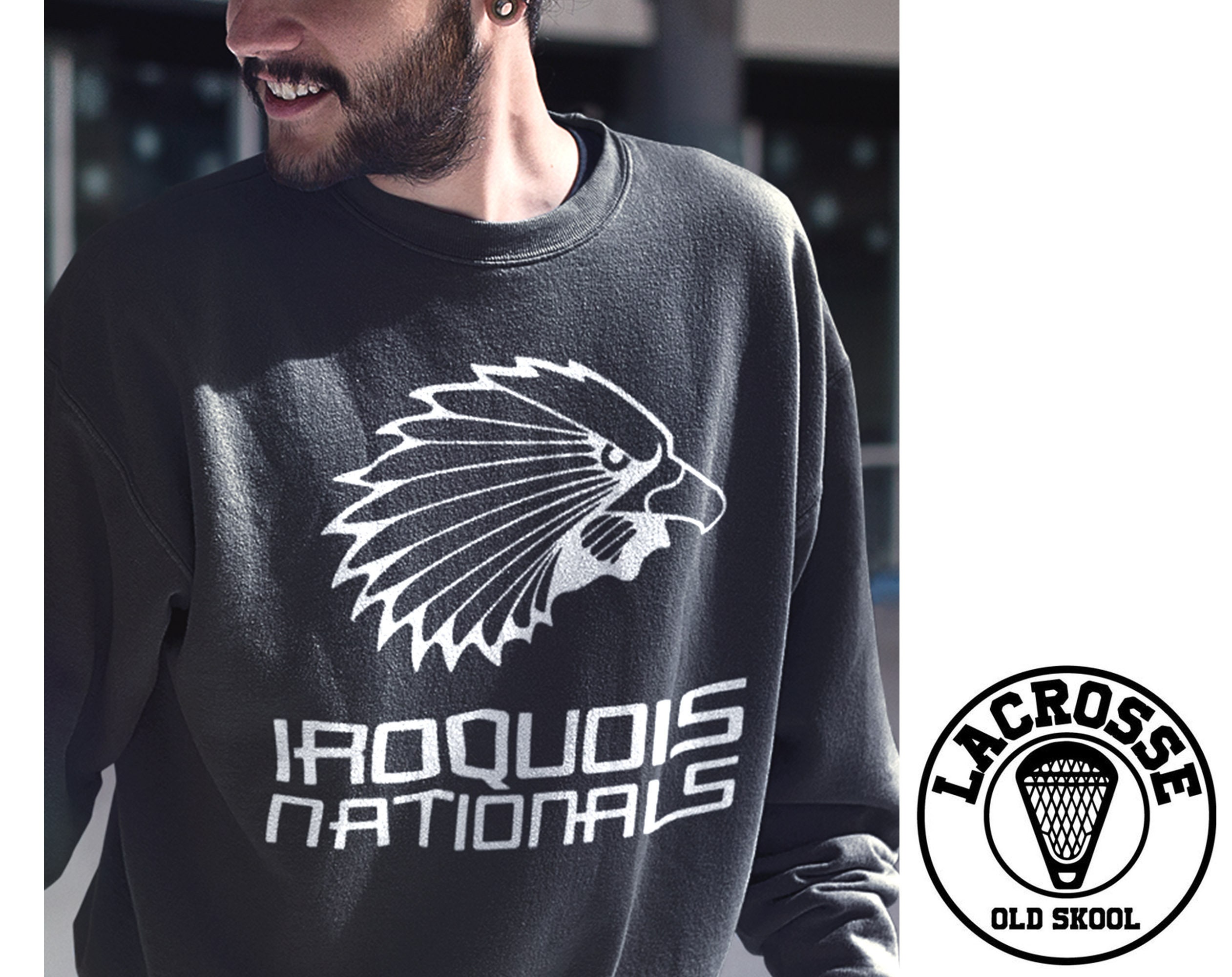 IROQUOIS LACROSSE RARE - Unisex Sweatshirt - Lax Native Lacrosse Pll Nll League Creators Game Man Woman Tee Old Skool Retro Classic Vintage