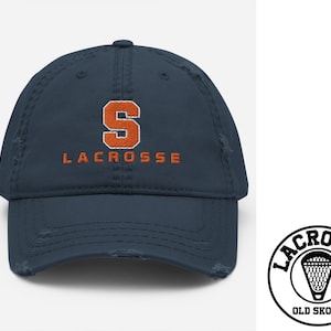 SYRACUSE LACROSSE - Classic Distressed Hat - Embroidery logo D1 Lax College NCaa League team Varsity PLL Cap Old Skool Retro Classic Vintage