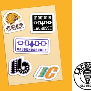 LACROSSE NATIVE stickervelcollectie - HAUDENOSAUNEE Iroquois 6 Nations Chief Bundle Sporthelm Pll Mll League Decoratie D1 D2 Team