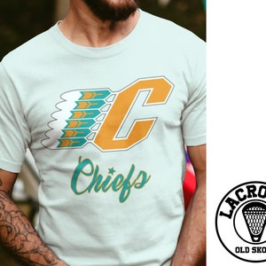 SIX NATION CHIEFS Lacrosse - T-shirt unisex - Box Lacrosse Team Nll Native Team Mann Cup Pll Ncaa Nll Classic Vintage Retro Old Skool Tee