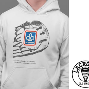 MONTREAL QUEBECOIS LACROSSE - Unisex Hoodie - Team Lax Canada Nll League Box Lacrosse Hood Old Skool Retro Classic Vintage