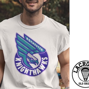 ROCHESTER KNIGHTHAWKS LAX T-Shirt - Unisex Men Women Box Lacrosse Rare Tee Mll Pll D1 Team United States College Major League Sport