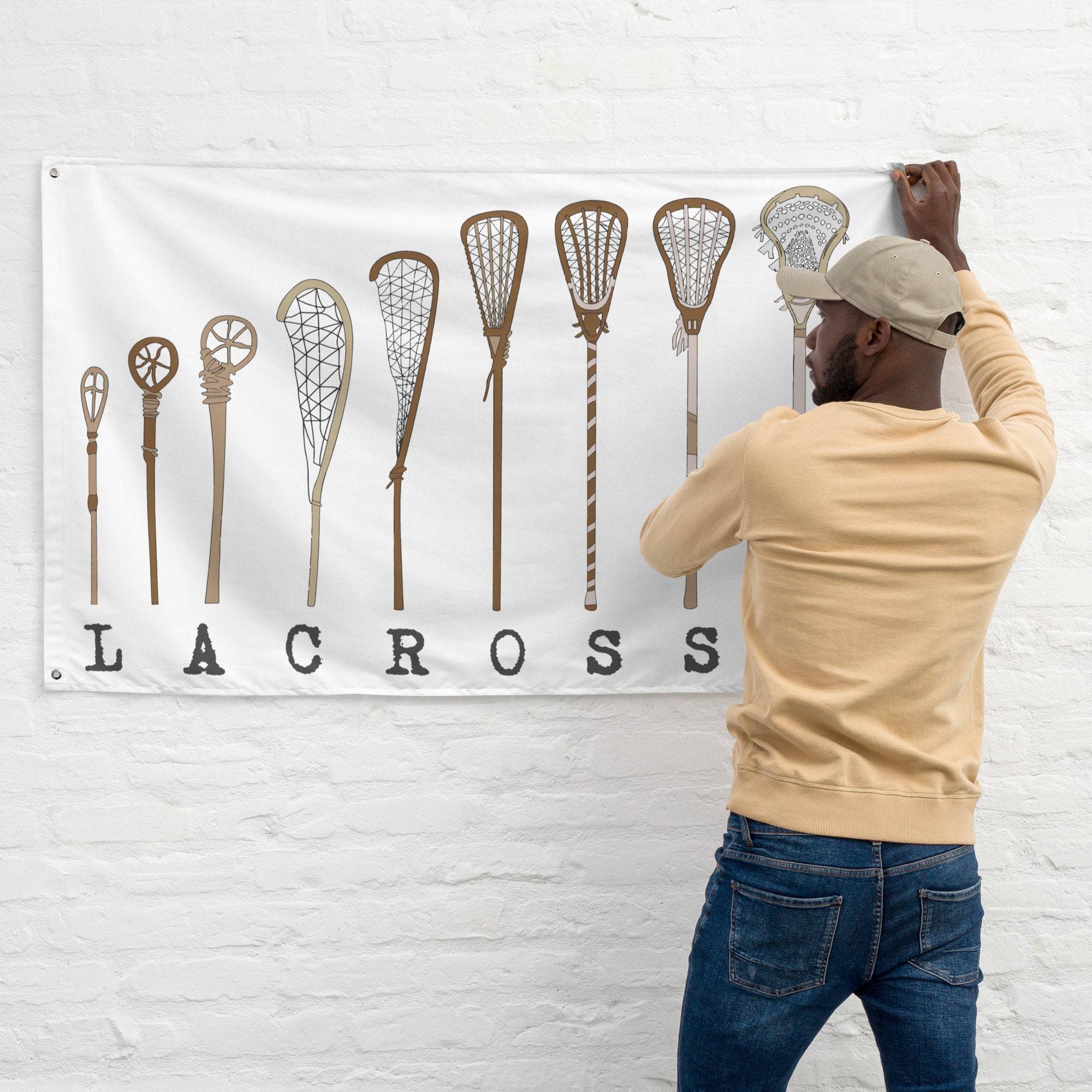 LACROSSE STICK EVOLUTION Flag Lax Native Equipment Vintage Etsy