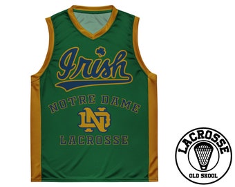 Pinnie unisexe vintage NOTRE-DAME LACROSSE ! Obtenez cette sensation de pro sur le terrain et en dehors ! Gilet Lax Retro Pll Ncaa Fighting Irish en jersey, taille adulte