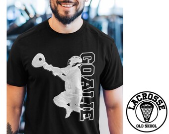 LACROSSE GOALIE T-Shirt - Unisex Heren Dames Lax Sport Major League D1 Mll Pll Rare Illustration Team Tee