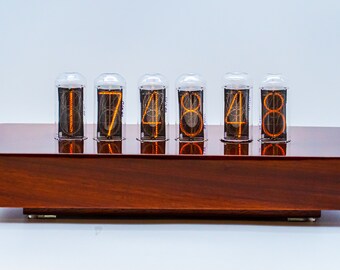 Nixie Tube Clock. Solid Hardwood. Largest Tubes Available.