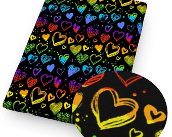 Black colour hearts bandana