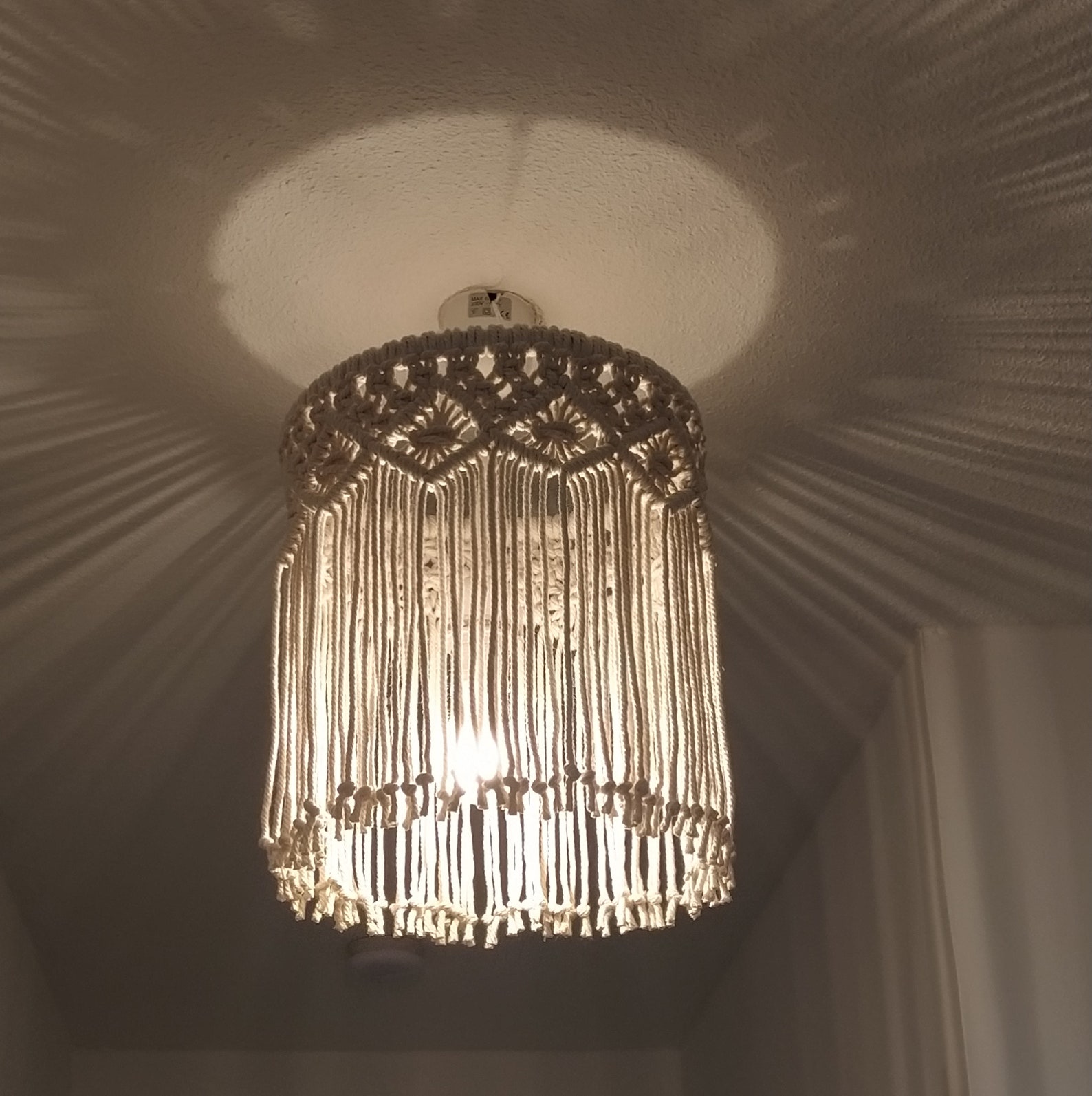 Suspension luminaire en macramé Etsy