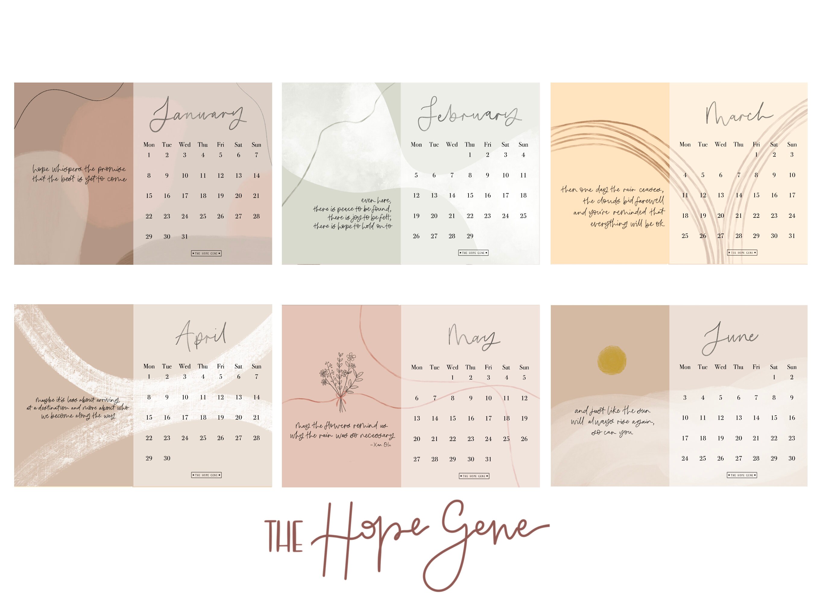 2024 Desk Calendar A5 Desk Calendar Inspirational Desk Calendar Digital ...