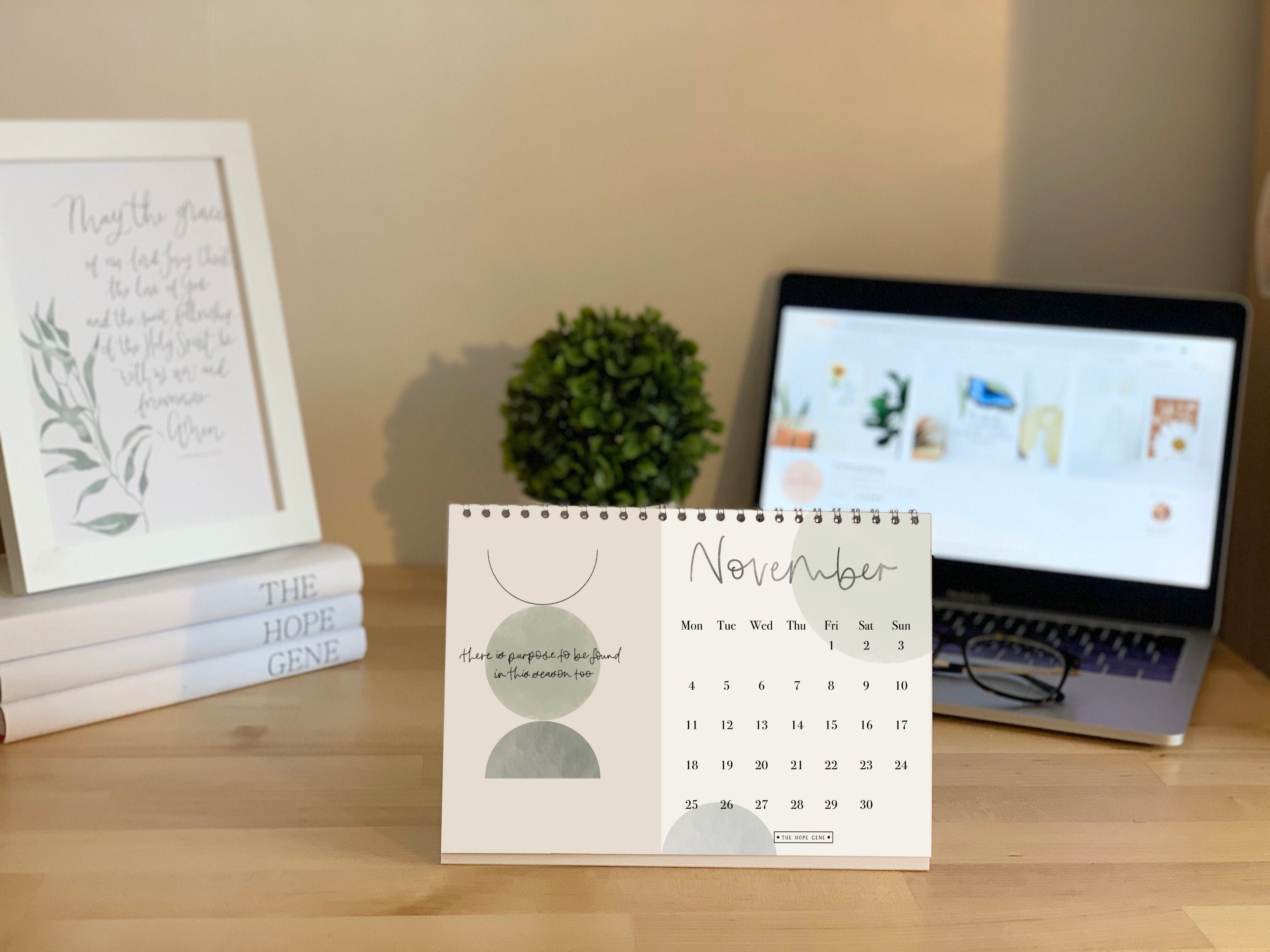 2024 Desk Calendar A5 Desk Calendar Inspirational Desk Calendar Digital ...