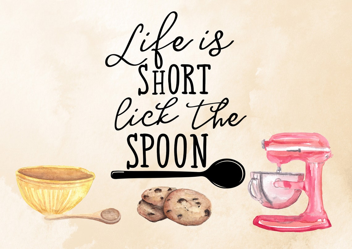 Digital Print A4 Just Lick The Spoon quote. Etsy
