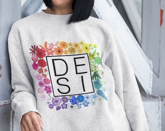 Cozy Flower Queen Sweatshirt | Cute Fall Sweatshirt | Desi Indian Shirt | Homebody Lounge Shirt | Wanderlust | Nature Lover | Best Selling
