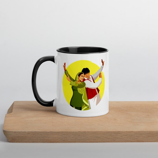 Bollywood Mug | Dilwale Dulhania Le Jayenge | DDLJ Cup | Shahrukh Khan and Kajol | Hindi Indian Gift | Novelty Desi Chai Mug | Coffee Lover