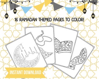 Ramadan Coloring Pack | Coloring Pages for School Kids | Ramadan Printable Color Book | Ramadan Kareem Coloring Pages for Teachers
