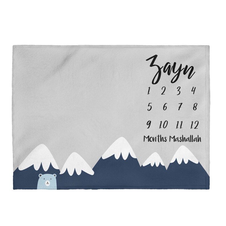 Muslim Milestone Blanket Boy Mountains Muslim Baby Etsy