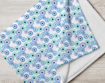 Evil Eye Baby Blanket | Receiving Swaddle Wrap | Arab Baby | Cozy Silky Soft Warm | Baby Gifts | Baby Shower Gifts | Greek Baby Gift | Eid