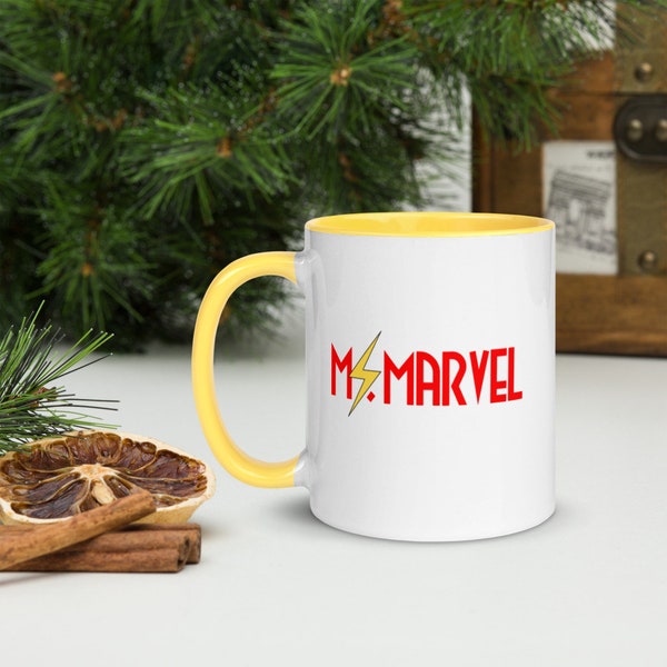 Ms. Marvel Inspired Lightning Bolt Icon Graphic Mug| Miss Marvel |Pakistani Female Hero | Kamala Khan | Comic Book Logo Chai Cup |Coffee cup