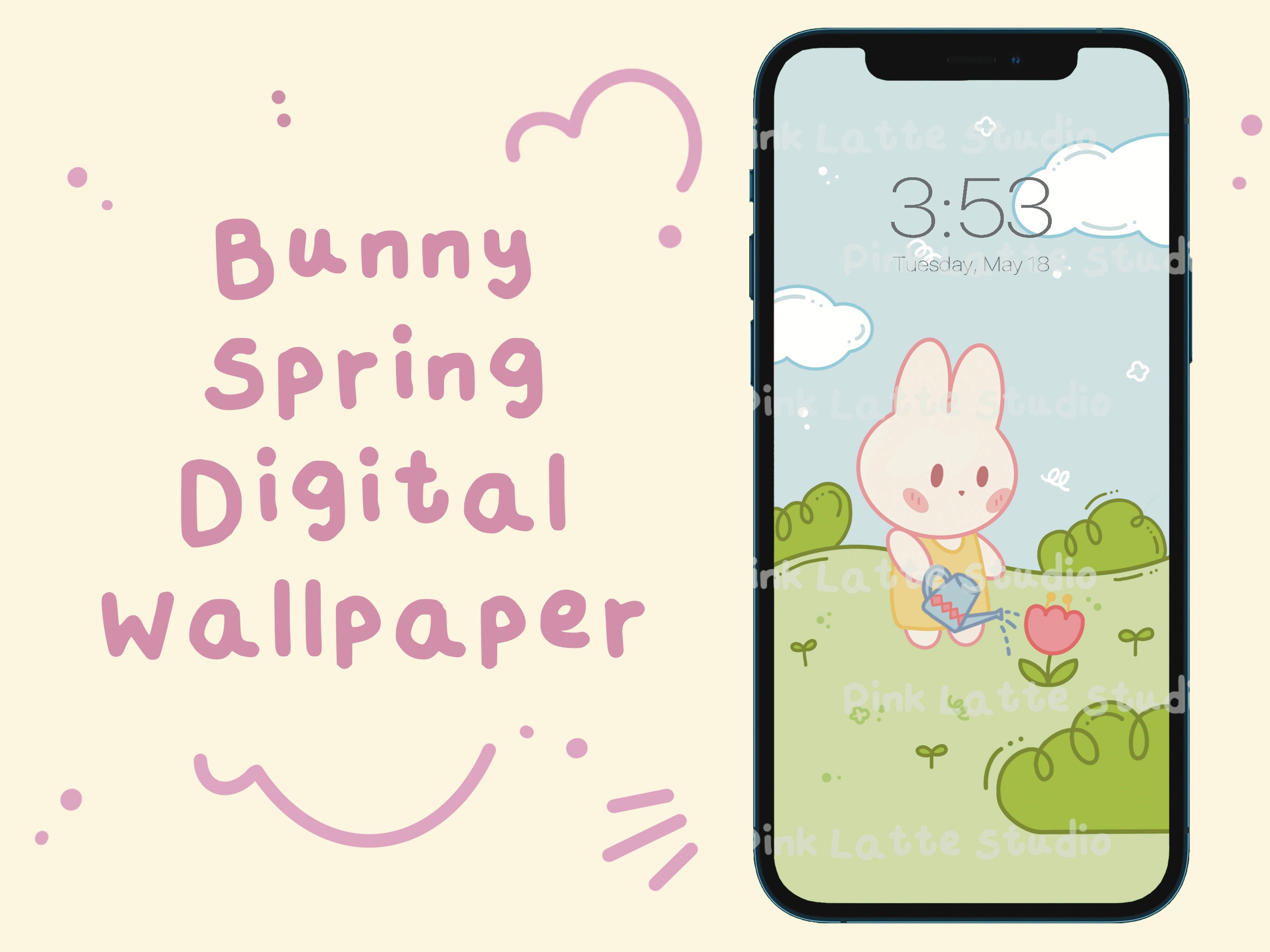Bunny Spring Iphone Ipad Google Samsung Kawaii Etsy