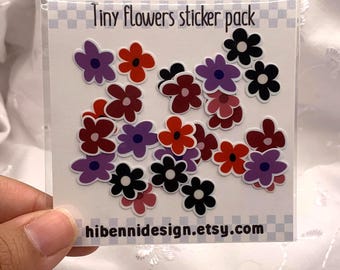 Tiny flowers sticker pack | deco stickers for journal, scrapbook, kindle | die cut sticker flakes