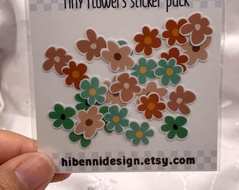 Tiny flower sticker flakes | Die cut stickers for junk journal, scrapbook, kindle, laptop | deco stickers