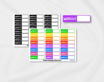 Workout planner stickers | Fillable fitness tracker | Functional sticker | Habit tracker | 1.5"