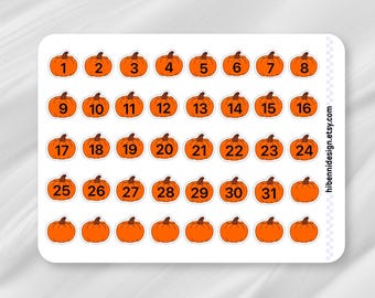 Pumpkin Date Covers Planner Stickers | Fall season | Journal | Calendar