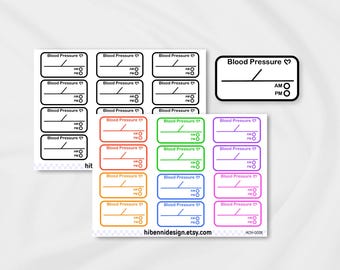 Blood Pressure tracker stickers | Functional planner stickers | BP tracking | Health/Medical