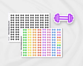 Dumbbell icon planner stickers | Fitness tracker | Gym | Labels for calendar | Bullet Journal