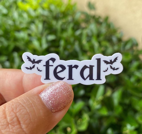 Feral sticker, cute bat stickers, goth stickers, tiny stickers for laptop, weird stickers, laptop stickers aesthetic, macbook sticker