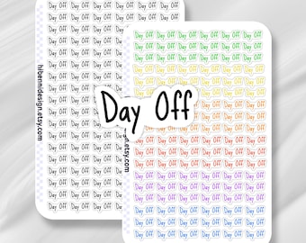 Day off planner stickers | Script sticker | Office | Bullet Journal | Calendar | 0.5"