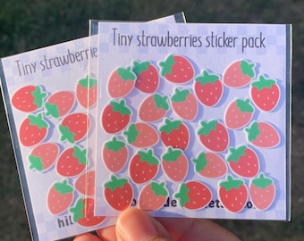 Tiny strawberries sticker pack | Planner, journal, scrapbook, crafting | Summer berry stickers | Sticker flakes | 0.5"