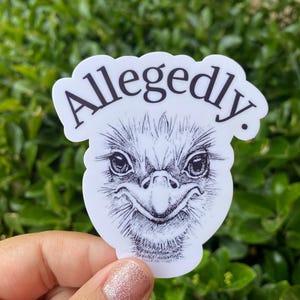 Adesivo presumibilmente struzzo, regalo per avvocato, adesivi sui veri crimini, regalo per studenti di giurisprudenza, adesivi per laptop, adesivi meme, paralegale, decalcomania per laptop