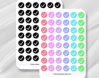 Checkmark planner stickers | Dot icon | Checklist | To do list | Reminder sticker | Bullet journal