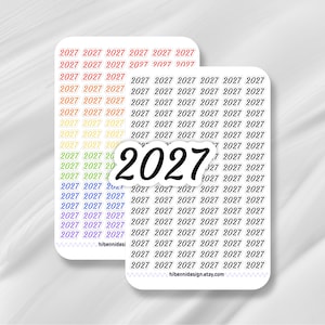 Adesivi per agenda 2027 / Mini adesivi con scritte per diario, calendario, bullet journal, album di ritagli / Bianco opaco