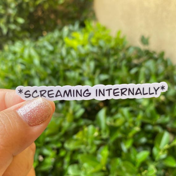 Screaming internally sticker, funny stickers, macbook sticker, sarcastic stickers, meme stickers, laptop sticker, water bottle sticker