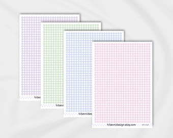 Pastel Gingham Washi Sticker Strips, Journal Planner Scrapbook Deco Sheet