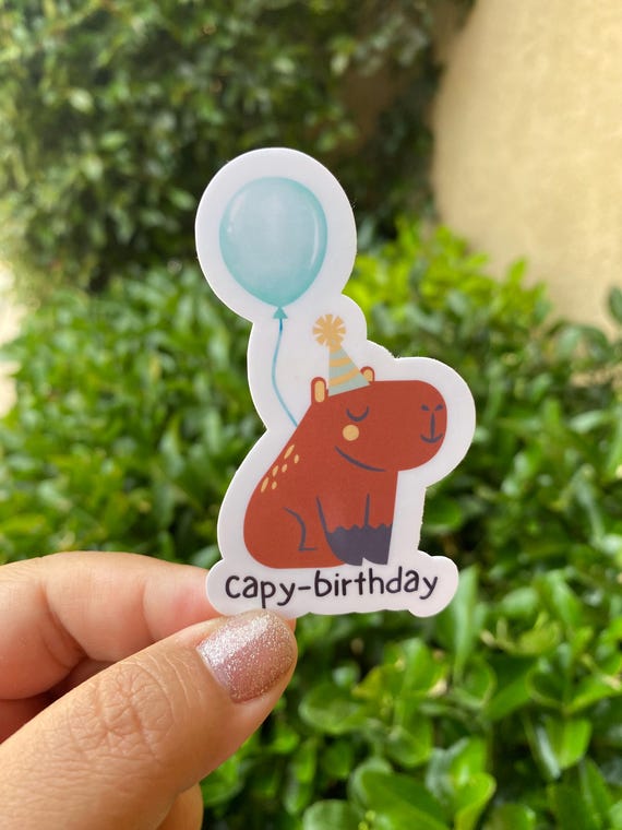 Capybara sticker, capy-birthday sticker, capybara gift, capybara vinyl sticker, macbook sticker, rodent sticker, kindle sticker, die cut