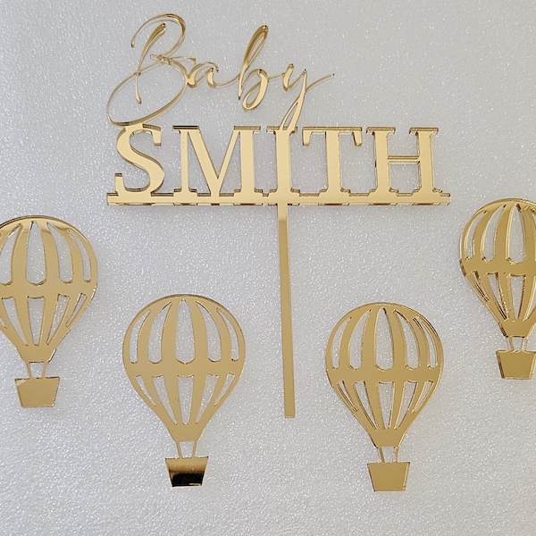 Hot Air Balloon Cake Topper Set