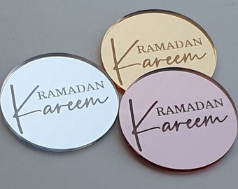 Ramadan  Kareem, Acrylic Cake Disc, Cake Toppers, Gift Topper, 6CM Discs