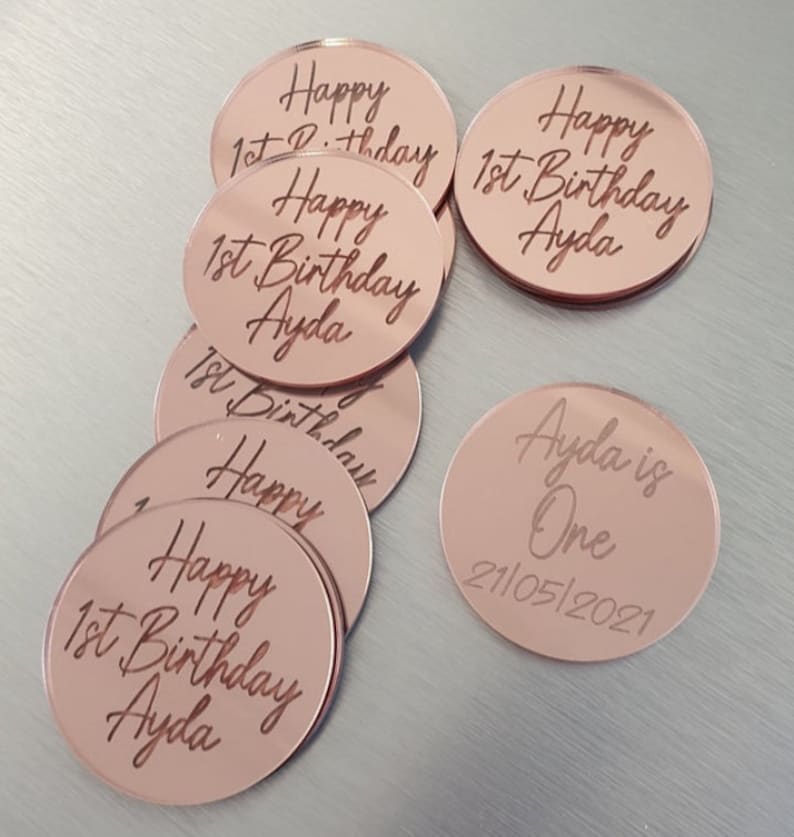 Acrylic Cake Disc, Cake Toppers, Gift Tags, 5cm Discs image 6