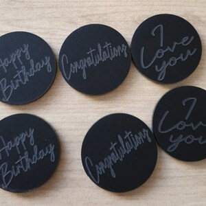 Acrylic Cake Disc, Cake Toppers, Gift Tags, 5cm Discs image 4