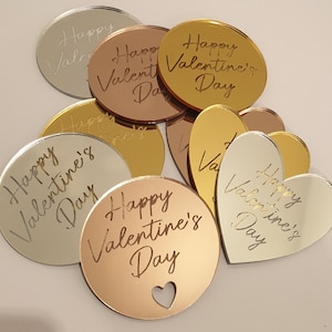 Valentines Cake Disc, Cake Charm, Valentines Day, Engraved Disc, 5cm Cake Discs