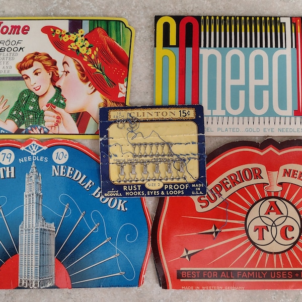 Lot of Vintage Sewing Needle Book Sets