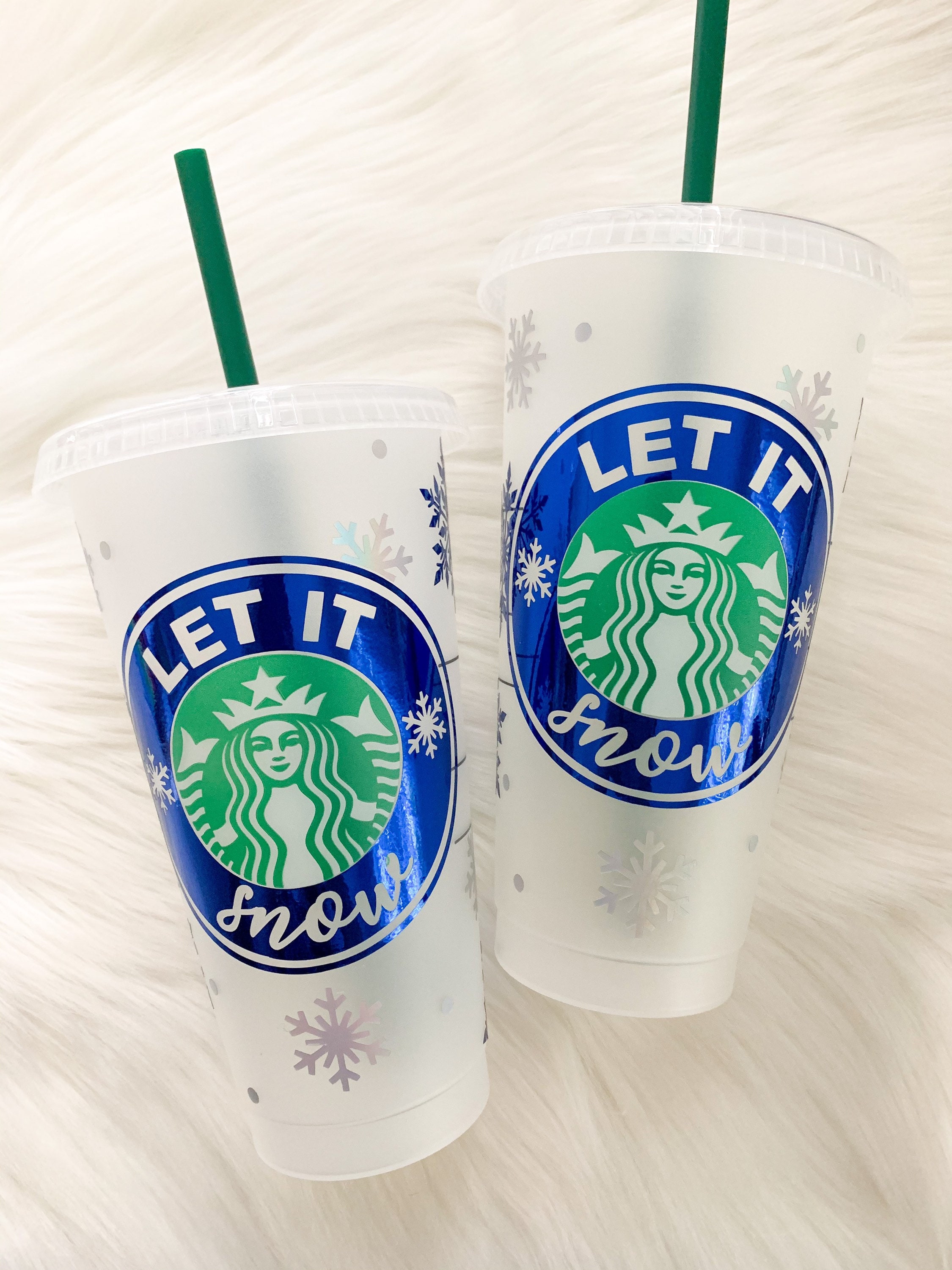 Holiday Starbucks Cup Christmas Starbucks Cup Let it Snow Etsy