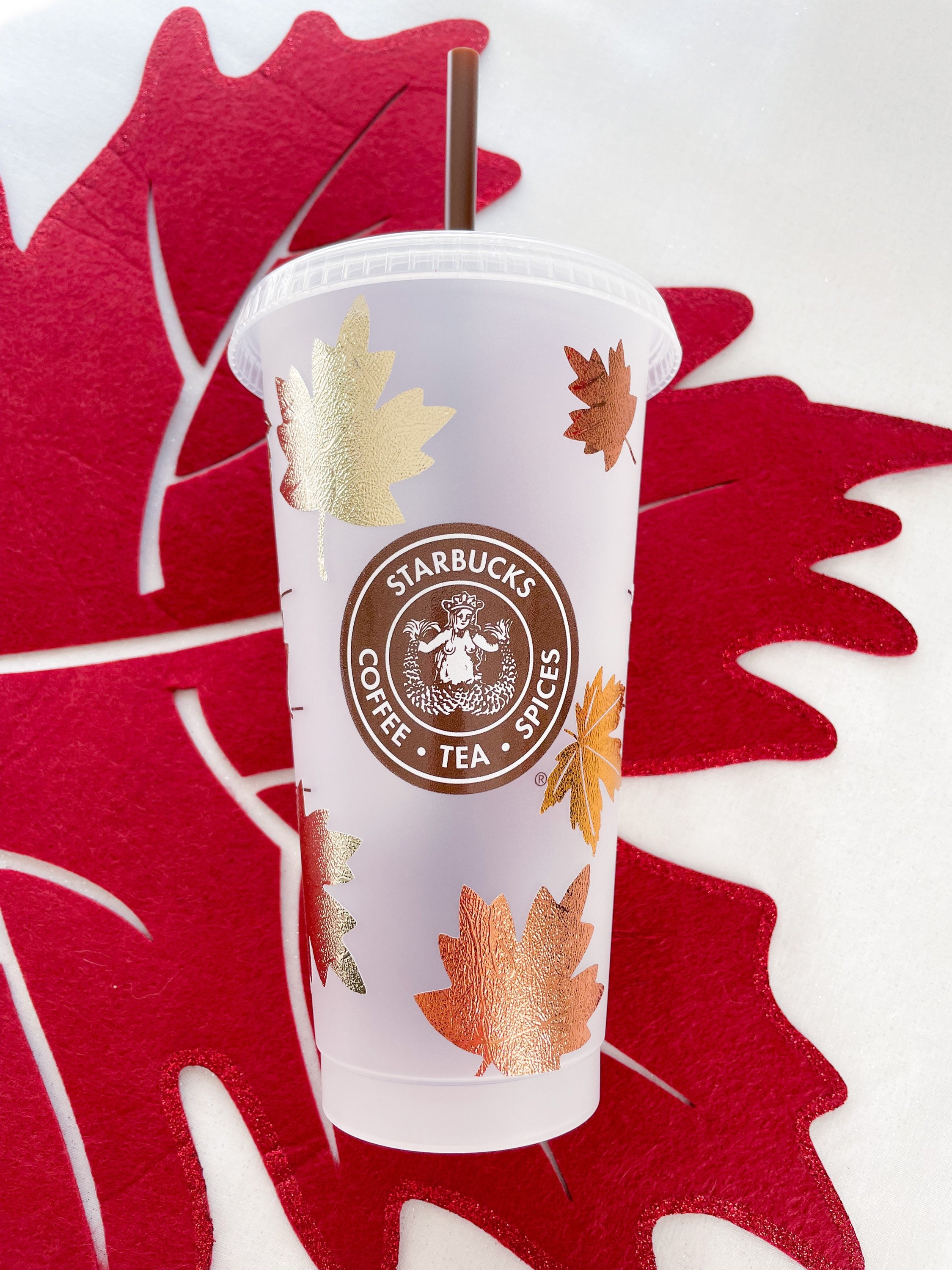 Fall Starbucks Cup Autumn Leaves Starbucks Cup Halloween Etsy
