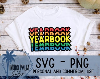yearbook stacked rainbow svg - school yearbook shirt design - yearbook crew svg - yearbook club svg - yearbook team design